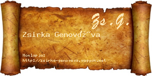 Zsirka Genovéva névjegykártya